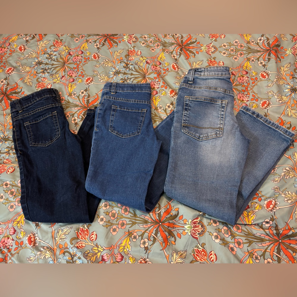 Cat & Jack Blue Denim Jeans lot of 3 size 8